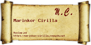 Marinkor Cirilla névjegykártya